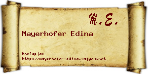 Mayerhofer Edina névjegykártya